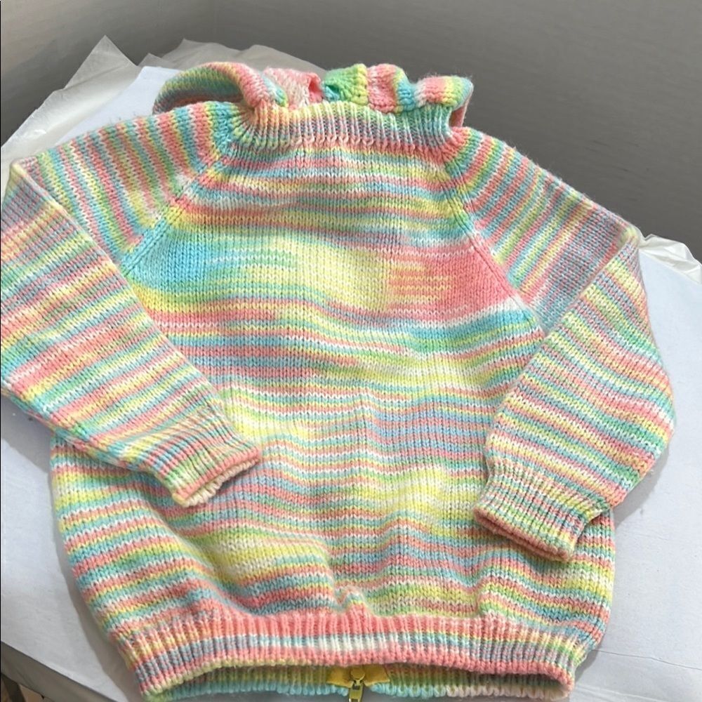 Betty’s Original handmade back zipper sweater with hood. 2T to 3T